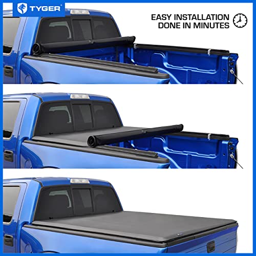 Tyger Auto T1 Soft Roll-up Tonneau Cover for Silverado & Sierra 2500 3500HD