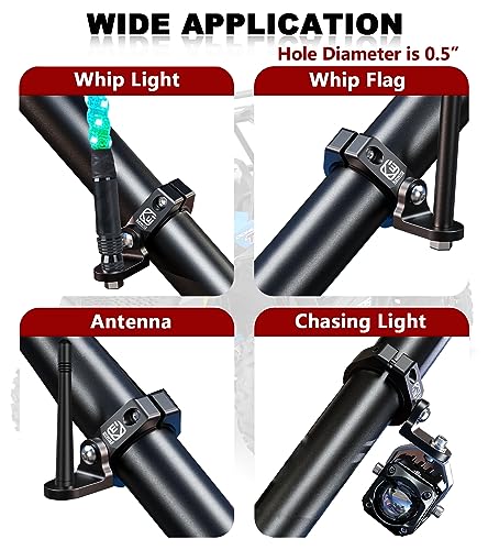 Aluminium Alloy UTV Whip Light Mount, Rotating Bracket
