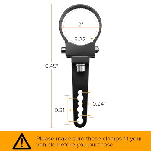 2 Pack Black Adjustable Off-Road Light Mounting Brackets