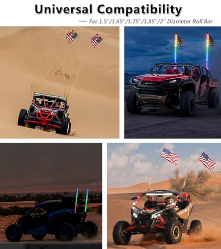 Aluminium Alloy UTV Whip Light Mount, Rotating Bracket