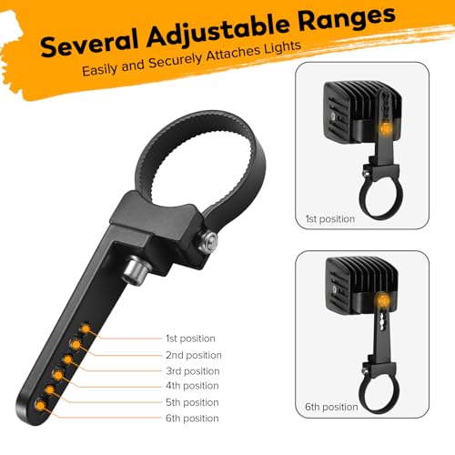 2 Pack Black Adjustable Off-Road Light Mounting Brackets