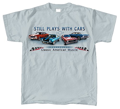 Chevy Muscle Car T-Shirt, Grey, X-Large, 100% Cotton