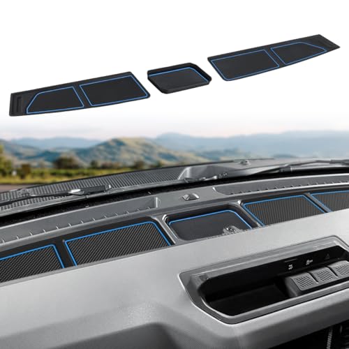 Ford Bronco Silicone Dashboard Tray Set - Blue Trim