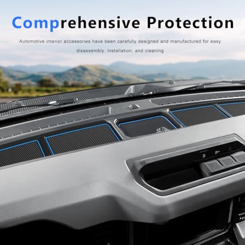 Ford Bronco Silicone Dashboard Tray Set - Blue Trim