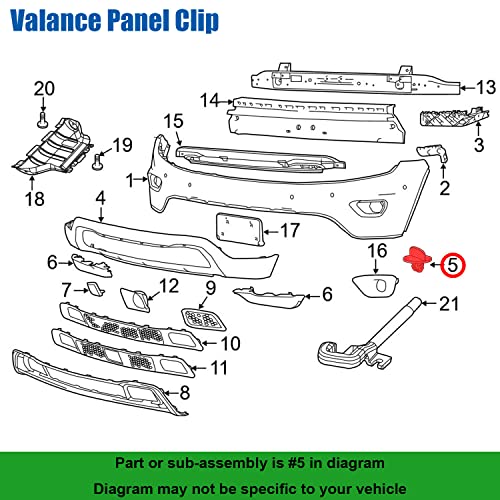 Valance Panel Clip Set for Chrysler, Dodge, Jeep