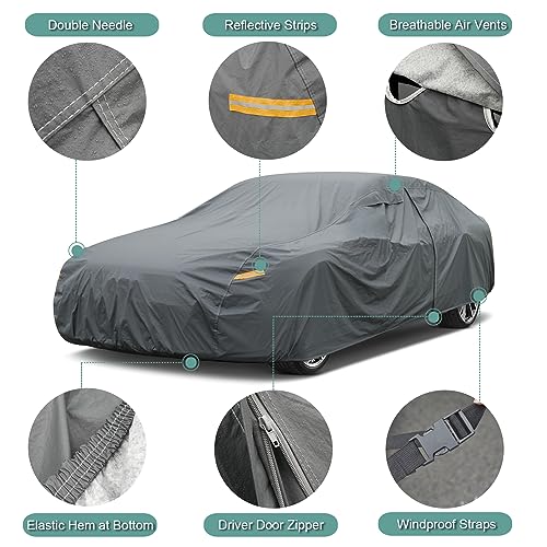 16-Layer Waterproof Car Cover for Sports Coupe, Universal Fit