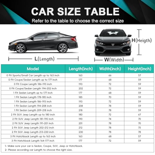 16-Layer Waterproof Car Cover for Sports Coupe, Universal Fit