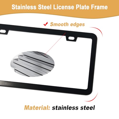 Black Stainless Steel License Plate Frames with Clear Shield