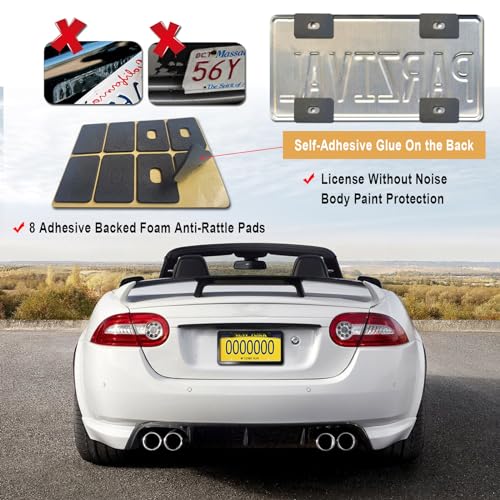 Black Stainless Steel License Plate Frames with Clear Shield