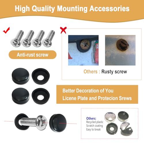 Black Stainless Steel License Plate Frames with Clear Shield