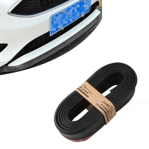 Dewkou Car Front Lip Rubber Strip, Universal Fit, Black