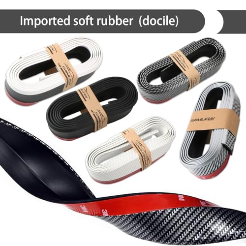 Dewkou Car Front Lip Rubber Strip, Universal Fit, Black