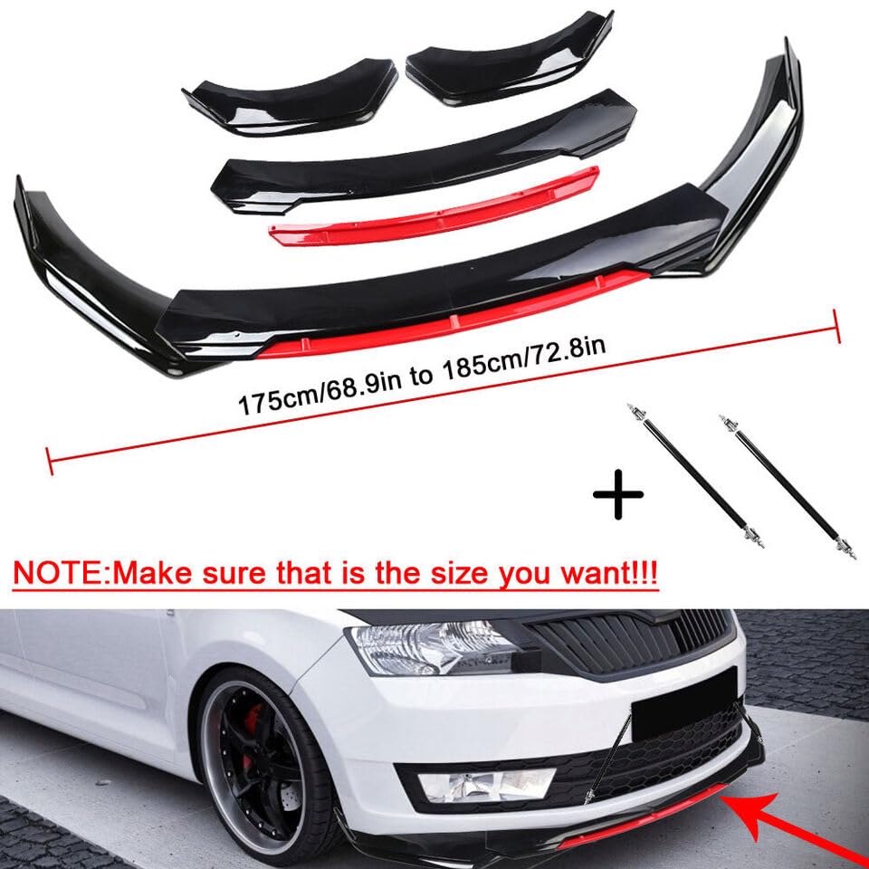 Universal Black & Red Car Body Kit Bundle