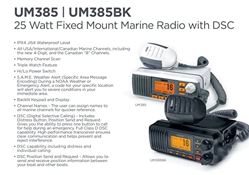 Uniden UM385 Waterproof Marine VHF Radio