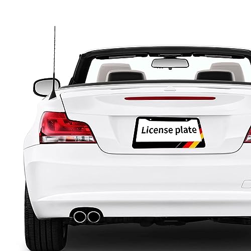 German Flag License Plate Frames, Black Aluminum Metal