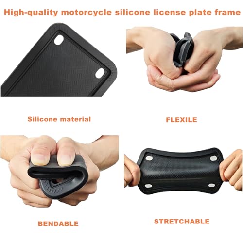 Silicone Motorcycle License Plate Frame for 4x7 inch plate