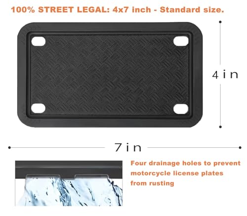 Silicone Motorcycle License Plate Frame for 4x7 inch plate