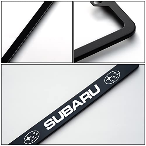 Subaru Compatible License Plate Frames (2 Pack, Black)