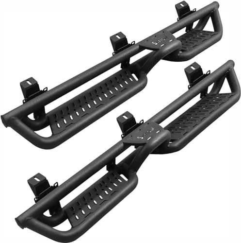 Wrangler JL Two-Stair Black Side Steps, Nerf Bar