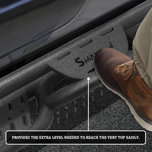 Wrangler JL Two-Stair Black Side Steps, Nerf Bar