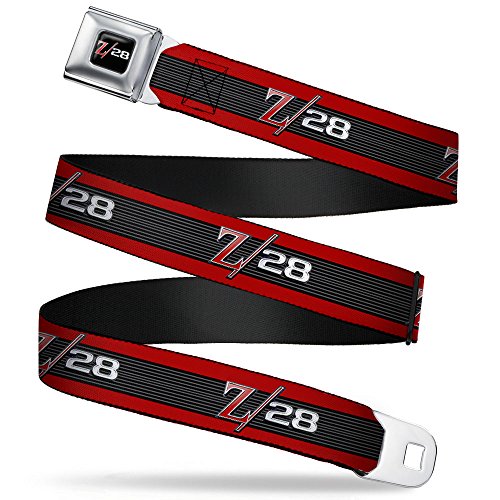 1969 Camaro Z/28 Emblem Seatbelt Belt - Red/Black/Gray/Silver