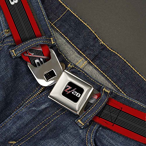 1969 Camaro Z/28 Emblem Seatbelt Belt - Red/Black/Gray/Silver