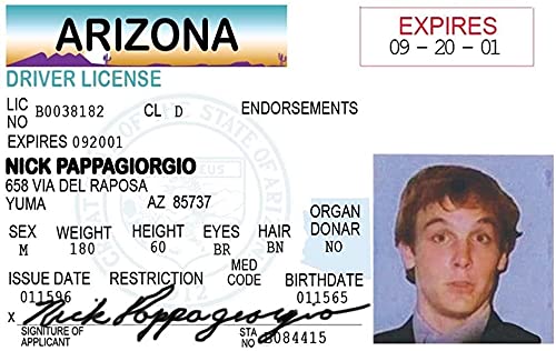 Nick Pappageorgio Parody Driver's License | Collectible Novelty