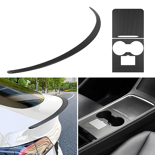 Tesla Model Y Carbon Fiber Spoiler & Console Wrap