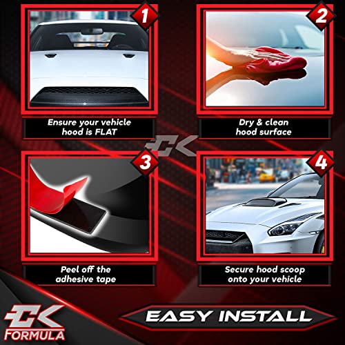Universal Fit Black Hood Scoop for Flat Hoods