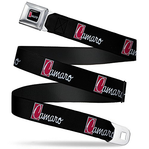 1972 CAMARO Script Emblem Seatbelt Belt - Black/Silver/Reds