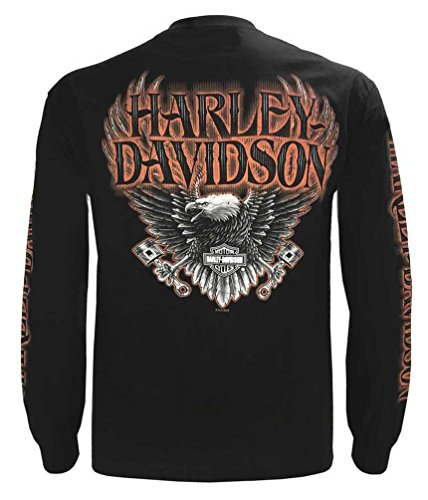 Harley-Davidson Men's Eagle Piston Crew Shirt, Black (5XL)