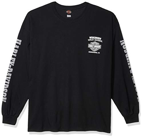 Men's Harley-Davidson Skull Lightning Long Sleeve Shirt, Black