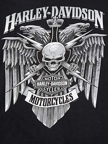 Men's Harley-Davidson Skull Lightning Long Sleeve Shirt, Black