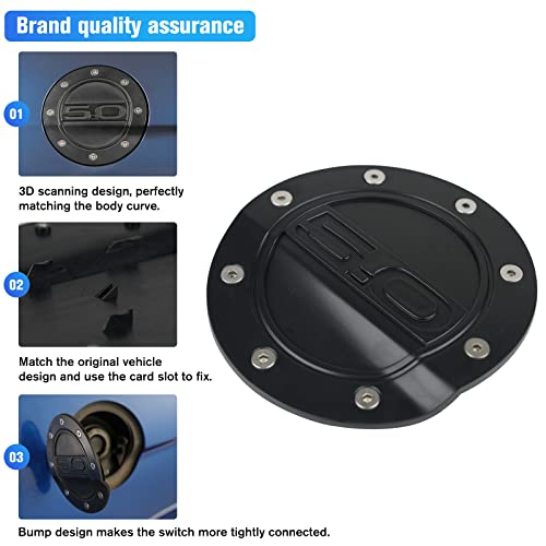 Ford Mustang GT Fuel Tank Cap Cover, Black