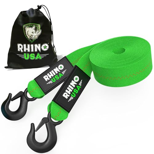 Rhino USA 2" x 20' Tow Strap with Hooks
