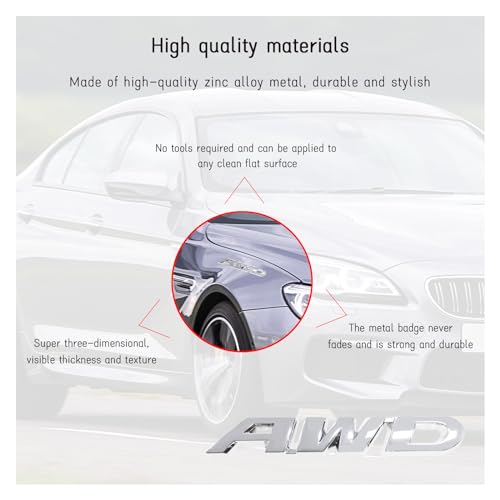 AWD Emblem Sticker, 3D Metal Tailgate Badge