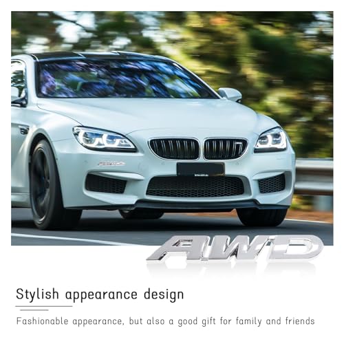 AWD Emblem Sticker, 3D Metal Tailgate Badge