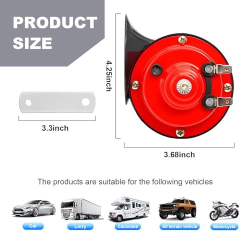 Augeny 300DB Super Loud Snail Horn, Universal Car Accessory