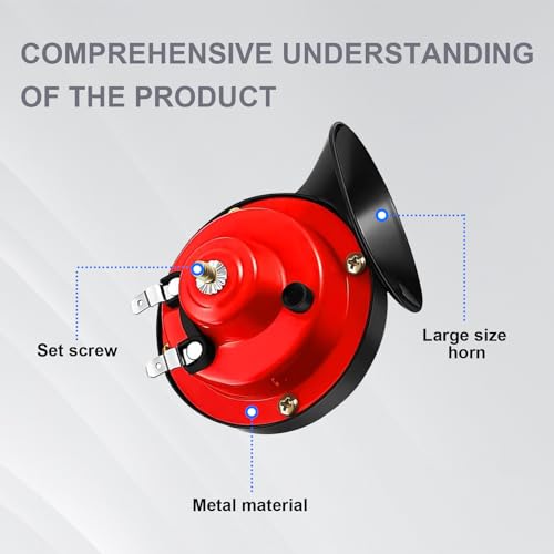 Augeny 300DB Super Loud Snail Horn, Universal Car Accessory