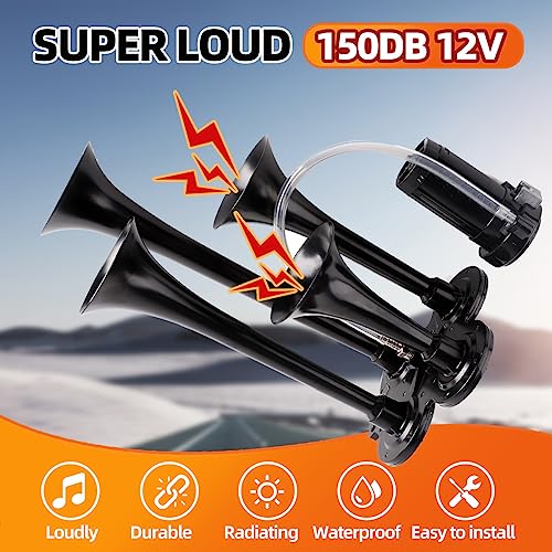 12V 150db Train Horn Kit, Loud Speaker for Vehicles