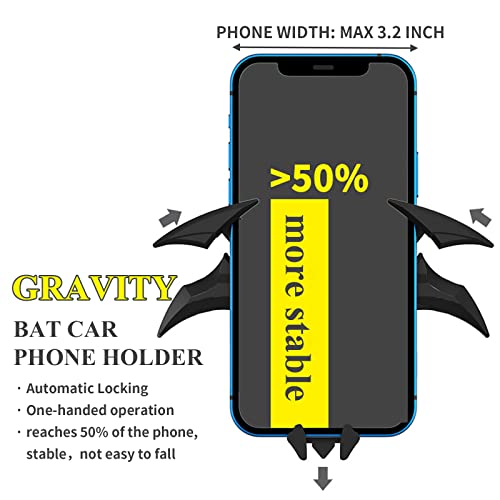 Bat Phone Holder for Car Vent: Gravity Automatic Locking