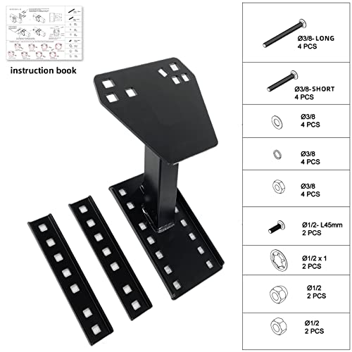 Kunzye Spare Tire Mount for Trailer, Black Steel