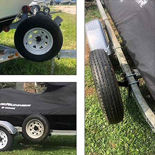 Kunzye Spare Tire Mount for Trailer, Black Steel