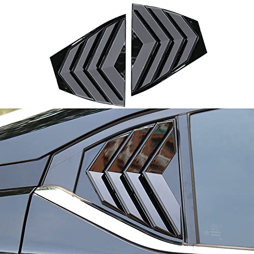 Nissan Sentra Rear Window Louvers - Bright Black