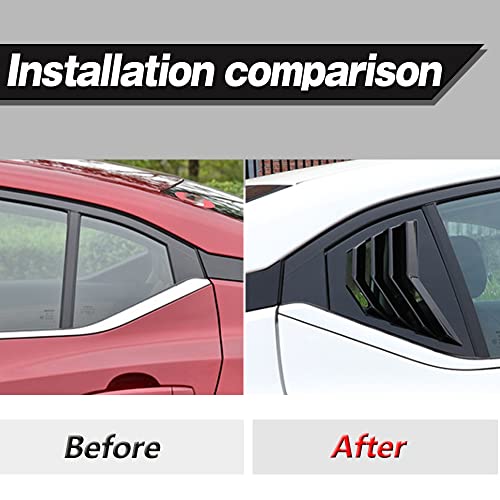 Nissan Sentra Rear Window Louvers - Bright Black