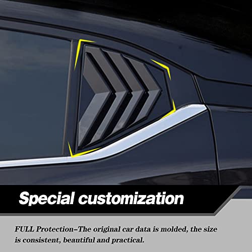 Nissan Sentra Rear Window Louvers - Bright Black