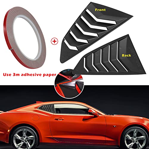 Chevy Camaro Rear and Side Window Louvers - Matte Black