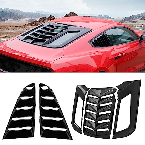 Black HAKA TOUGH Window Louvers for Ford Mustang