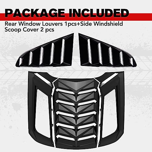 Black HAKA TOUGH Window Louvers for Ford Mustang