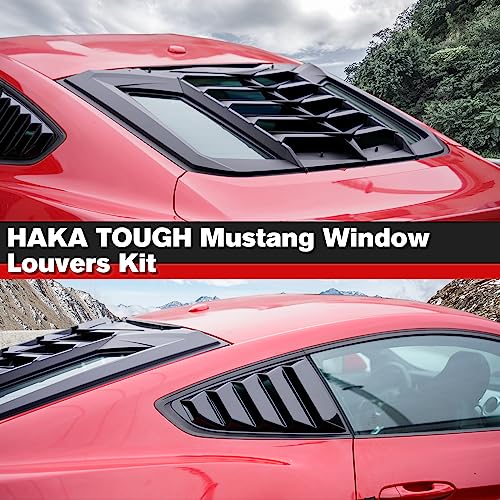 Black HAKA TOUGH Window Louvers for Ford Mustang